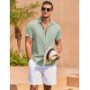 COOFANDY Mens Shirts Button Up Short Sleeve Button Down Shirt Casual Button Down Shirt Light Green