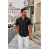 COOFANDY Mens Short Sleeve Button Down Shirts Casual Dress Shirts for Men Summer Untucked Shirts with Pocket(Black)