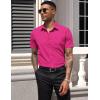 COOFANDY Mens Short Sleeve Button Down Shirts Casual Dress Shirts for Men Summer Untucked Shirts with Pocket(Bright Pink)