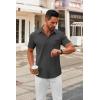 COOFANDY Mens Short Sleeve Button Down Shirts Casual Dress Shirts for Men Summer Untucked Shirts with Pocket(Dark Gray)
