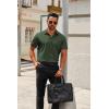 COOFANDY Mens Short Sleeve Button Down Shirts Casual Dress Shirts for Men Summer Untucked Shirts with Pocket(Dark Green)