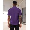 COOFANDY Mens Short Sleeve Button Down Shirts Casual Dress Shirts for Men Summer Untucked Shirts with Pocket(Dark Purple)