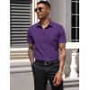 COOFANDY Mens Short Sleeve Button Down Shirts Casual Dress Shirts for Men Summer Untucked Shirts with Pocket(Dark Purple)