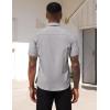 COOFANDY Mens Short Sleeve Button Down Shirts Casual Dress Shirts for Men Summer Untucked Shirts with Pocket(Grey)