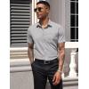 COOFANDY Mens Short Sleeve Button Down Shirts Casual Dress Shirts for Men Summer Untucked Shirts with Pocket(Grey)