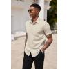 COOFANDY Mens Short Sleeve Button Down Shirts Casual Dress Shirts for Men Summer Untucked Shirts with Pocket(Khaki)