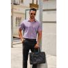 COOFANDY Mens Short Sleeve Button Down Shirts Casual Dress Shirts for Men Summer Untucked Shirts with Pocket(Lavender)