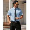 COOFANDY Mens Short Sleeve Button Down Shirts Casual Dress Shirts for Men Summer Untucked Shirts with Pocket(Light Blue)