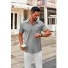 COOFANDY Mens Short Sleeve Button Down Shirts Casual Dress Shirts for Men Summer Untucked Shirts with Pocket(Light Gray)