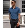 COOFANDY Mens Short Sleeve Button Down Shirts Casual Dress Shirts for Men Summer Untucked Shirts with Pocket(Navy)