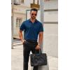 COOFANDY Mens Short Sleeve Button Down Shirts Casual Dress Shirts for Men Summer Untucked Shirts with Pocket(Navy Blue)