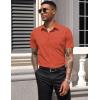 COOFANDY Mens Short Sleeve Button Down Shirts Casual Dress Shirts for Men Summer Untucked Shirts with Pocket(Orange)