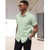 COOFANDY Mens Short Sleeve Button Down Shirts Casual Dress Shirts for Men Summer Untucked Shirts with Pocket(Sage Green)