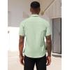 COOFANDY Mens Short Sleeve Button Down Shirts Casual Dress Shirts for Men Summer Untucked Shirts with Pocket(Sage Green)