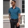 COOFANDY Mens Short Sleeve Button Down Shirts Casual Dress Shirts for Men Summer Untucked Shirts with Pocket(Teal)