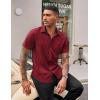 COOFANDY Mens Short Sleeve Button Down Shirts Casual Dress Shirts for Men Summer Untucked Shirts with Pocket(Wine Red)