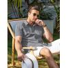 COOFANDY Mens Short Sleeve Button Down Shirts Casual Summer Beach Shirt Wedding Dress Shirts with Pocket(Light Grey)