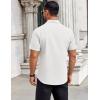 COOFANDY Mens Short Sleeve Button Down Shirts Casual Summer Beach Shirt Wedding Dress Shirts with Pocket(White)