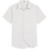 COOFANDY Mens Short Sleeve Button Down Shirts Casual Summer Beach Shirt Wedding Dress Shirts with Pocket(White)