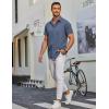 COOFANDY Mens Short Sleeve Dress Shirts Wrinkle Free Button Down Shirts Stain Shield Shirts with Pocket(Denim Blue)