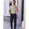 COOFANDY Mens Short Sleeve Dress Shirts Wrinkle Free Button Down Shirts Stain Shield Shirts with Pocket(Light Green)