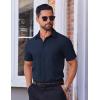 COOFANDY Mens Short Sleeve Dress Shirts Wrinkle Free Button Down Shirts Stain Shield Shirts with Pocket(Navy Blue)
