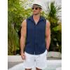 COOFANDY Men’s Sleeveless Beach Shirts Summer Button Up Tank Tops Casual Textured Tank Shirt(Blue Violet)