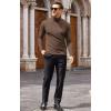 COOFANDY Men’s Slim Fit Turtleneck Cotton T Shirts Casual Long Sleeve Lightweight Pullover Sweater Basic Tops(Brown)