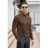 COOFANDY Men’s Slim Fit Turtleneck Cotton T Shirts Casual Long Sleeve Lightweight Pullover Sweater Basic Tops(Brown)