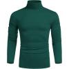 COOFANDY Men’s Slim Fit Turtleneck Cotton T Shirts Casual Long Sleeve Lightweight Pullover Sweater Basic Tops(Dark Green)