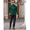 COOFANDY Men’s Slim Fit Turtleneck Cotton T Shirts Casual Long Sleeve Lightweight Pullover Sweater Basic Tops(Dark Green)