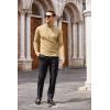 COOFANDY Men’s Slim Fit Turtleneck Cotton T Shirts Casual Long Sleeve Lightweight Pullover Sweater Basic Tops(Khaki)