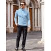 COOFANDY Men’s Slim Fit Turtleneck Cotton T Shirts Casual Long Sleeve Lightweight Pullover Sweater Basic Tops(Light Blue)