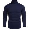 COOFANDY Men’s Slim Fit Turtleneck Cotton T Shirts Casual Long Sleeve Lightweight Pullover Sweater Basic Tops(Navy Blue)
