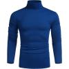 COOFANDY Men’s Slim Fit Turtleneck Cotton T Shirts Casual Long Sleeve Lightweight Pullover Sweater Basic Tops(Royal Blue)