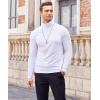 COOFANDY Men’s Slim Fit Turtleneck Cotton T Shirts Casual Long Sleeve Lightweight Pullover Sweater Basic Tops(White)
