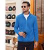 COOFANDY Men’s Soft Polar Fleece Jacket Lightweight Full Zip Jackets Casual Outdoor Warm Jackets Coats with Pockets(Blue)