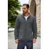 COOFANDY Men’s Soft Polar Fleece Jacket Lightweight Full Zip Jackets Casual Outdoor Warm Jackets Coats with Pockets(Dark Grey)