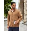 COOFANDY Men’s Soft Polar Fleece Jacket Lightweight Full Zip Jackets Casual Outdoor Warm Jackets Coats with Pockets(Light Brown)