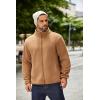 COOFANDY Men’s Soft Polar Fleece Jacket Lightweight Full Zip Jackets Casual Outdoor Warm Jackets Coats with Pockets(Light Brown)