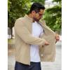 COOFANDY Men’s Soft Polar Fleece Jacket Lightweight Full Zip Jackets Casual Outdoor Warm Jackets Coats with Pockets(Light Khaki)
