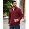 COOFANDY Men’s Soft Polar Fleece Jacket Lightweight Full Zip Jackets Casual Outdoor Warm Jackets Coats with Pockets(Wine Red)