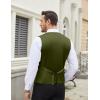 COOFANDY Men’s Suit Vest Slim Fit Business Formal Waistcoat Casual Dress Vest(Army Green)