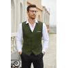 COOFANDY Men’s Suit Vest Slim Fit Business Formal Waistcoat Casual Dress Vest(Army Green)