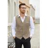 COOFANDY Men’s Suit Vest Slim Fit Business Formal Waistcoat Casual Dress Vest(Camel)