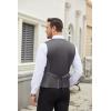 COOFANDY Men’s Suit Vest Slim Fit Business Formal Waistcoat Casual Dress Vest(Dark Gray)
