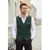 COOFANDY Men’s Suit Vest Slim Fit Business Formal Waistcoat Casual Dress Vest(Green)