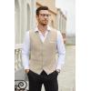 COOFANDY Men’s Suit Vest Slim Fit Business Formal Waistcoat Casual Dress Vest(Khaki)