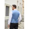 COOFANDY Men’s Suit Vest Slim Fit Business Formal Waistcoat Casual Dress Vest(Light Blue)