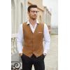 COOFANDY Men’s Suit Vest Slim Fit Business Formal Waistcoat Casual Dress Vest(Light Brown)